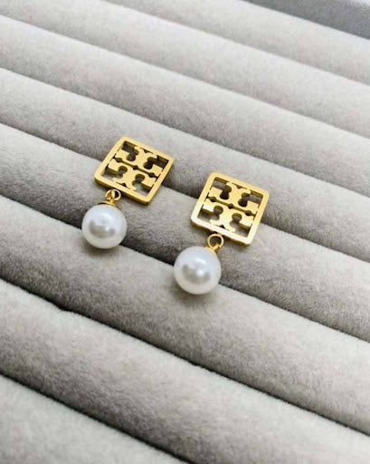 Tory Burch Pearl Drop Earrings for Women – Luxury Designer Jewelry in Pakistan