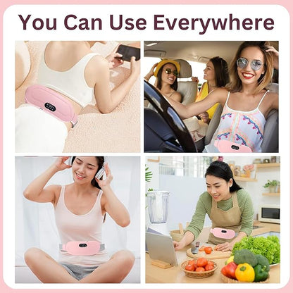 Wireless Heating Belt for Period Pain Relief – Adjustable Smart Warm Belt with 3 Heat Levels & Rechargeable Battery