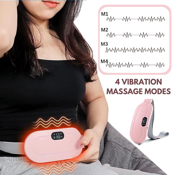 Wireless Heating Belt for Period Pain Relief – Adjustable Smart Warm Belt with 3 Heat Levels & Rechargeable Battery
