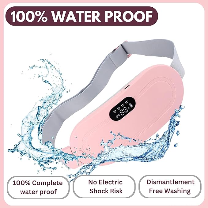 Wireless Heating Belt for Period Pain Relief – Adjustable Smart Warm Belt with 3 Heat Levels & Rechargeable Battery