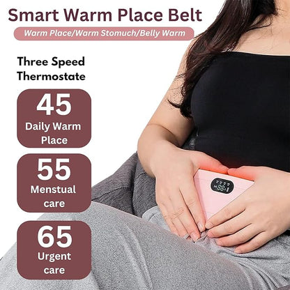 Wireless Heating Belt for Period Pain Relief – Adjustable Smart Warm Belt with 3 Heat Levels & Rechargeable Battery