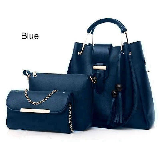 “3-Piece Women’s Designer Handbag Set | Tote + Clutch + Shoulder Bag”